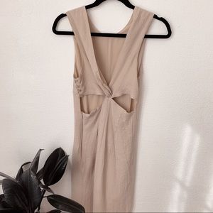 Mango textured sandy colored dress.
